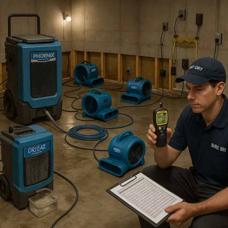 Structural Drying and Dehumidification process in Chapel Hill, TN